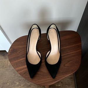 J Crew Black d’ Orsay Suede Pumps